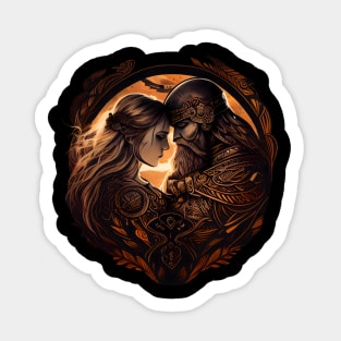 United power: The Viking love couple Sticker